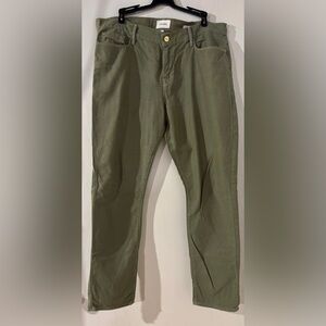 Frame Olive Green Straight Leg Pants